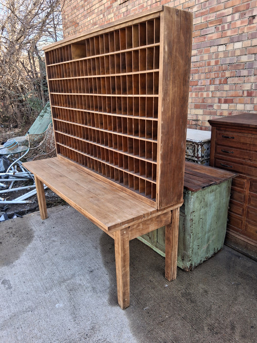 LARGE RAW BIRCH POSTAL SORTING CABINET