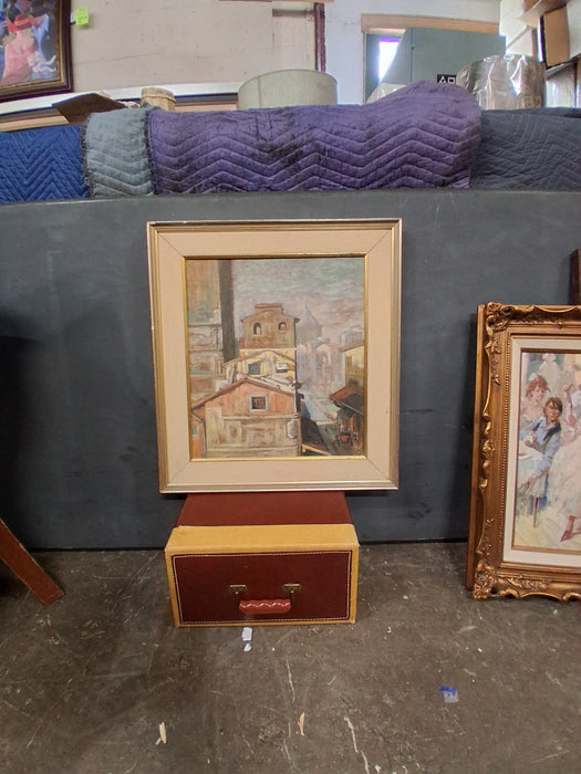 SMALL FRAMED OIL PAINTING OF FLORENCE, POINT VECHIO CHURCH -SIGNED MARIA LUISA UGOLINI-BONTA