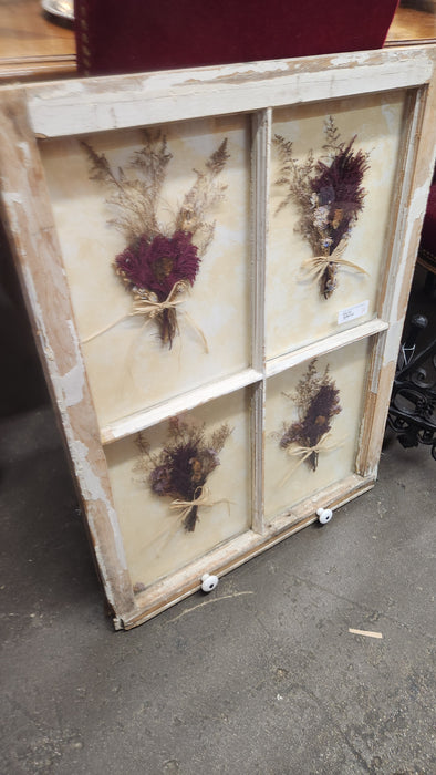 LARGE WINDOW WITH PRESSED FLOWERS