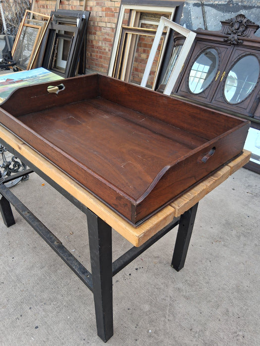 LARGE ENGLISH MAHOGANY DOVETAIL TRAY
