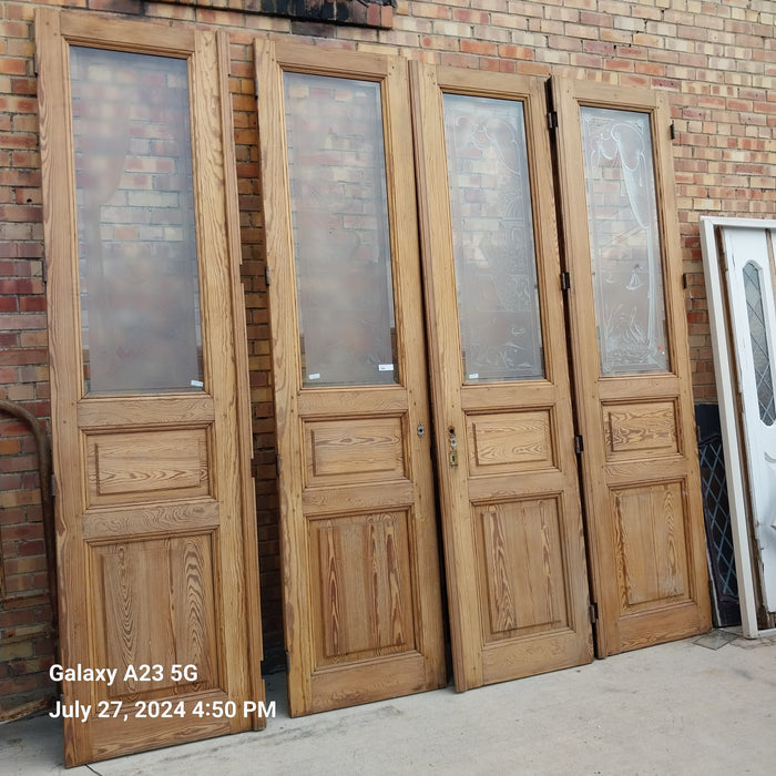 SET OF 4 ETCHED PINE RAW DOORS