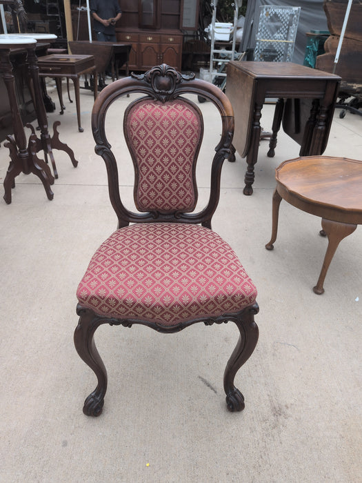 SINGLE CARVED VICTORIA SIDE CHAIR AS FOUND