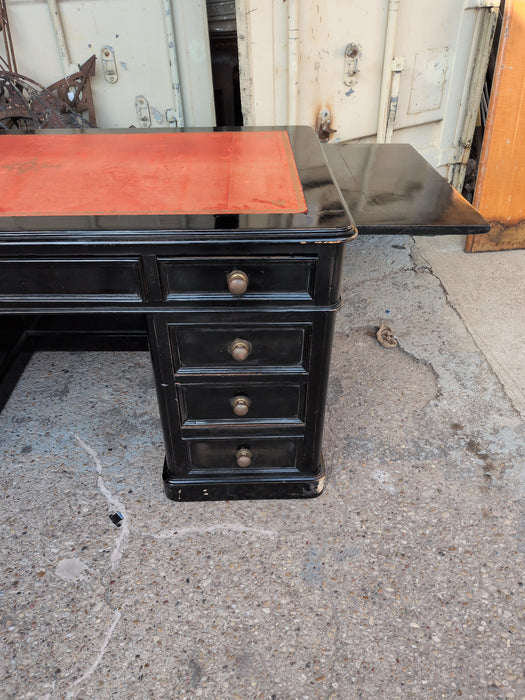 EBONIZED PARISIAN LEATHER TOP LOUIS PHILIPPE DESK