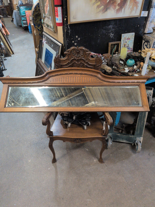 LOUIS XVI OAK FRAMED BEVELED MIRROR