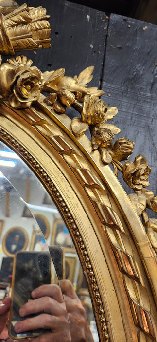 GILT LOUIS XVI OVAL MIRROR