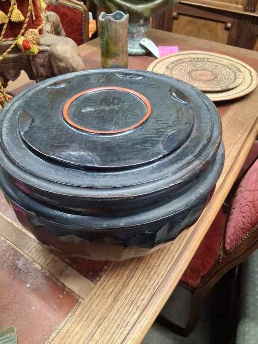BURMESE PAPER MACHE LARGE FOOD CONTAINER