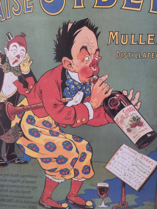 FRAMED WINE POSTER FRAISE SYBEL MULLER