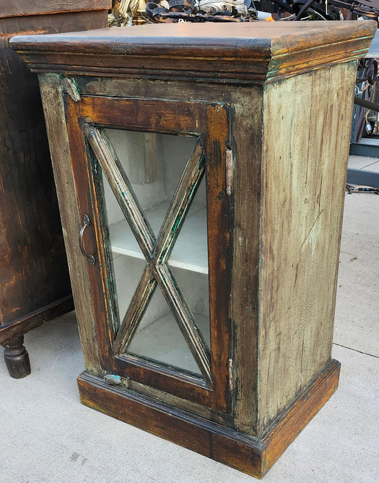 SMALL GLASS DOOR CABINET WITH X MULLIONS