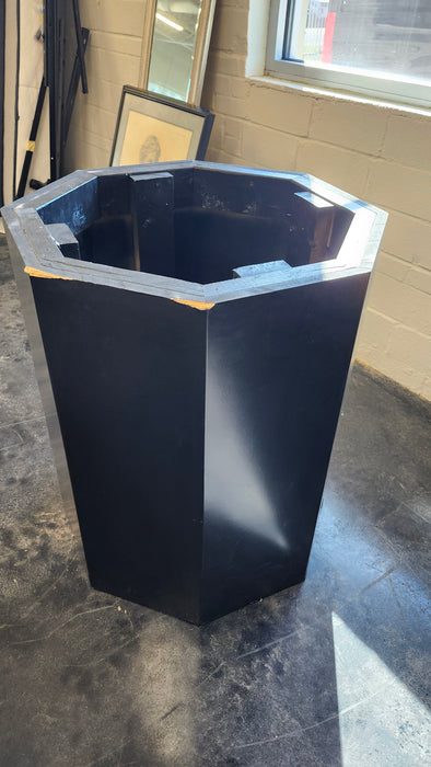 BLACK GRANITE TABLE WITH WOOD BASE
