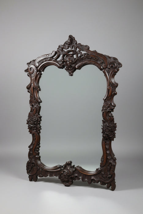 HEAVY CARVED OAK MIRROR