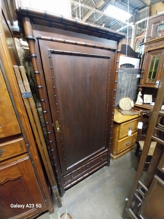 FAUX BAMBOO  ARMOIRE