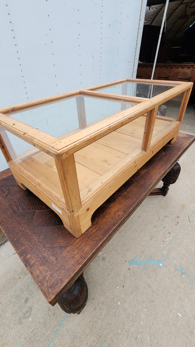 PINE GLASS TOP COFFEE TABLE