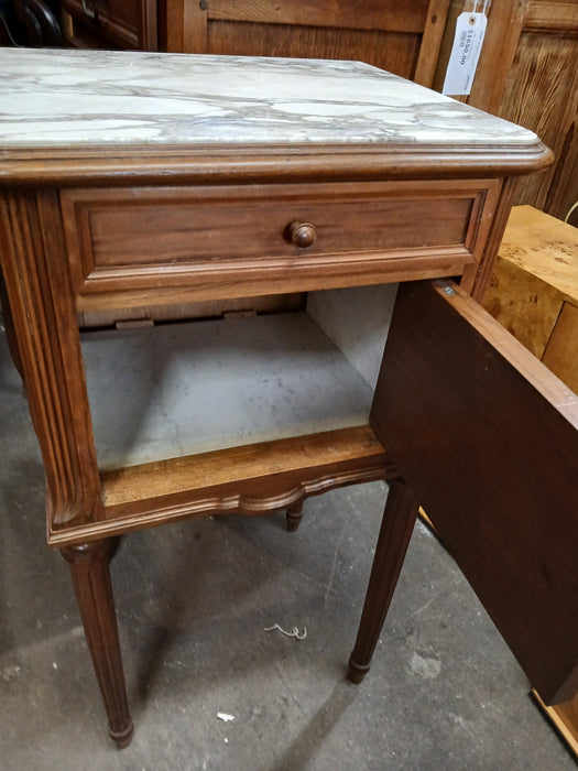 LOUIS XVI  MARBLE TOP MAHOGANY SIDE CABINET