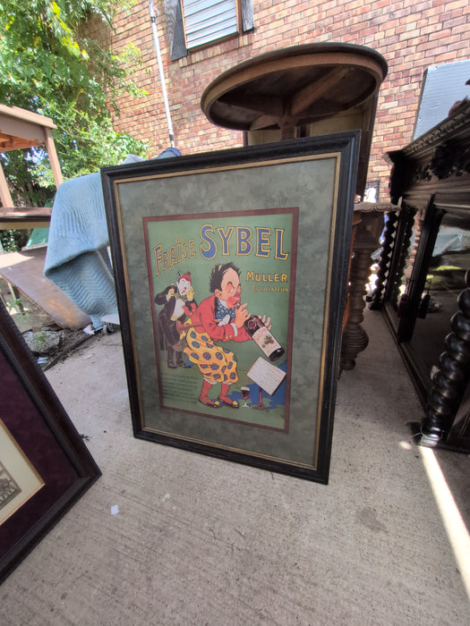 FRAMED WINE POSTER FRAISE SYBEL MULLER