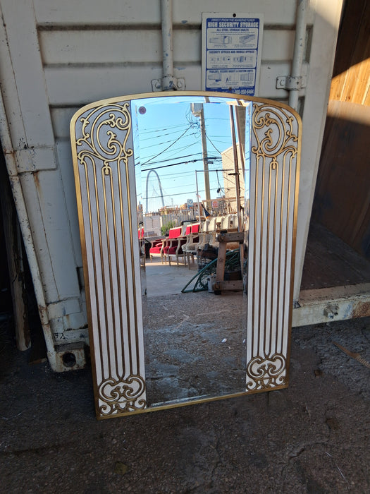 WHITE AND GOLD ART DECO MIRROR