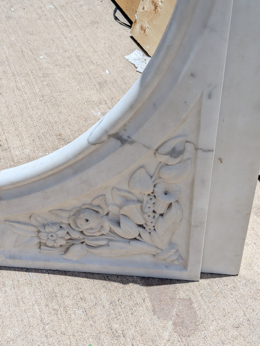 PAIR OF CARVED MARBLE 1/2 ARCH MANTLE PIECES