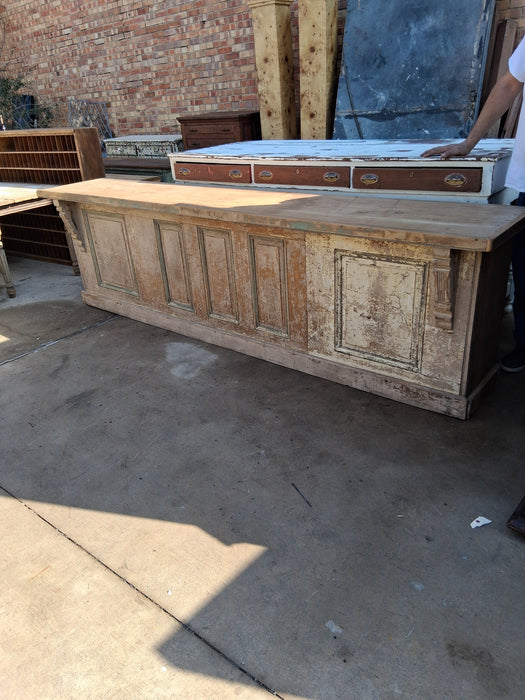 POPLAR RAW COUNTER WITH SINGLE BOARD TOP
