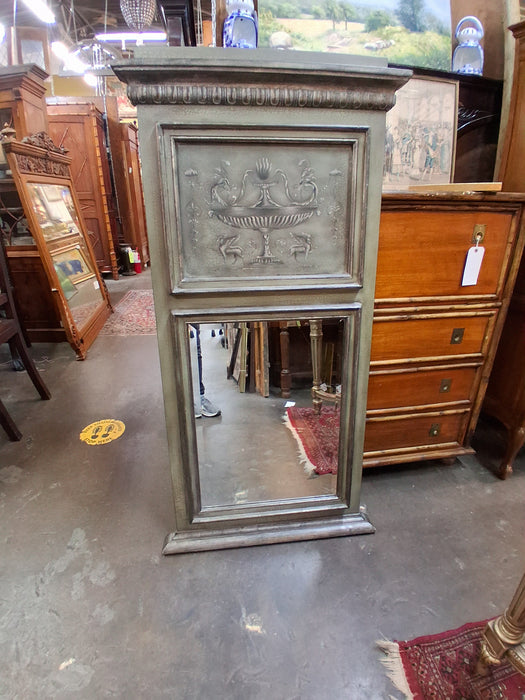 PAINTED TRUMEAU MIRROR WITH GRIFFINS-NOT OLD