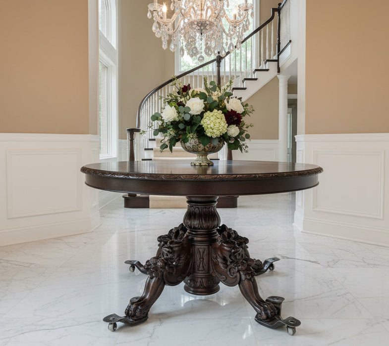 LOW FRENCH OAK GRIFFIN PEDESTAL BASE TABLE