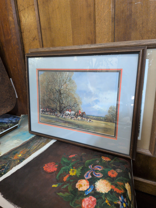 FRAMED BRITTISH HUNT SCENE PRINT