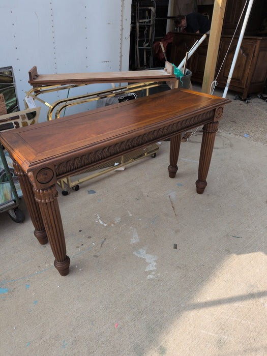 MAHOGANY FLUTED LEG CONSOLE TABLE - NOT OLD