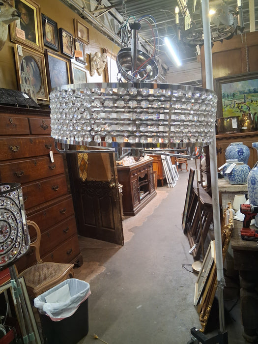 CHROME AND CRYSTAL ROUND FANDOLIER