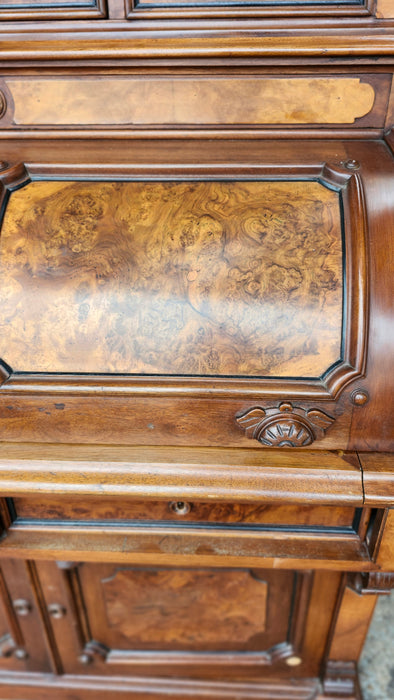 VICTORIAN 1870'S WALNUT CYLINDER ROLL DESK