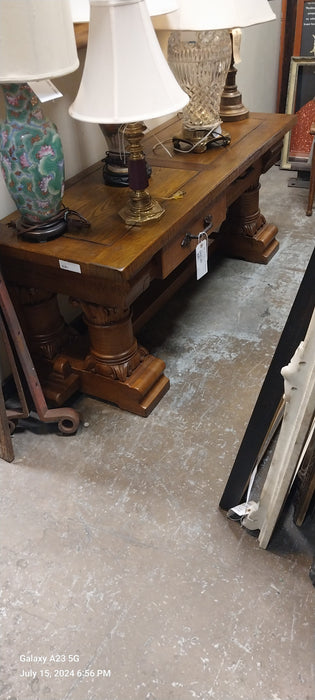 SM..RUSTIC OAK CONSOLE