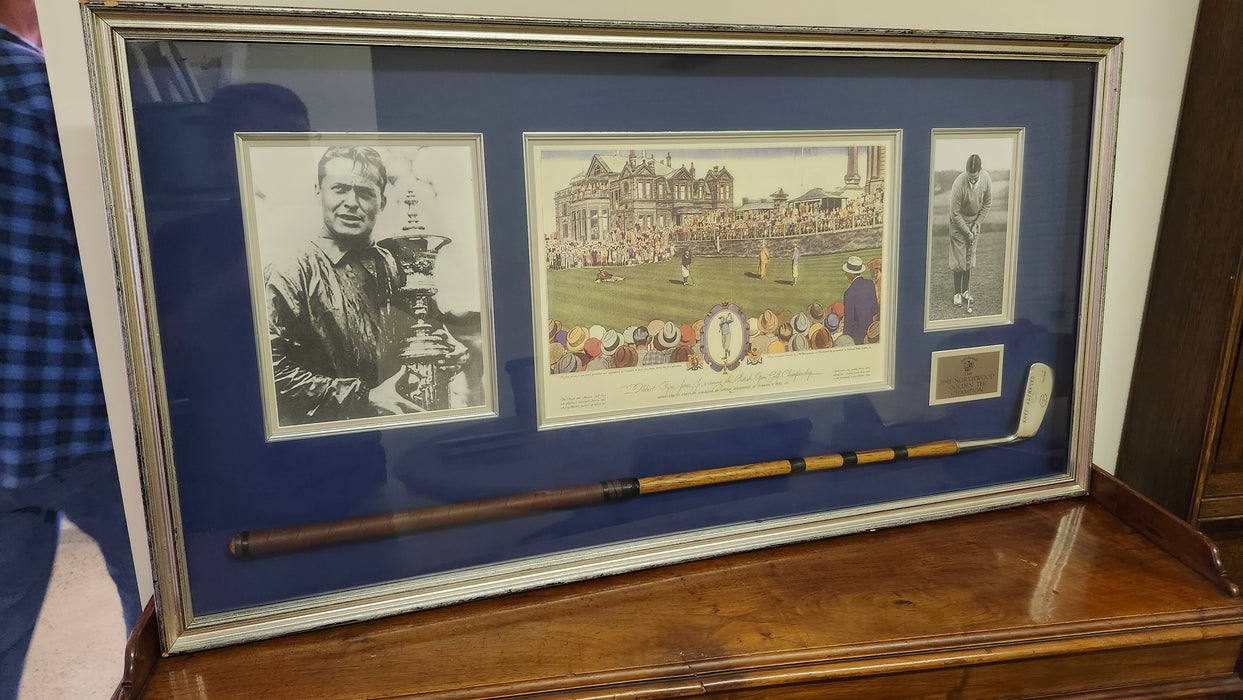 LARGE GOLF MEMORABILIA FRAMED
