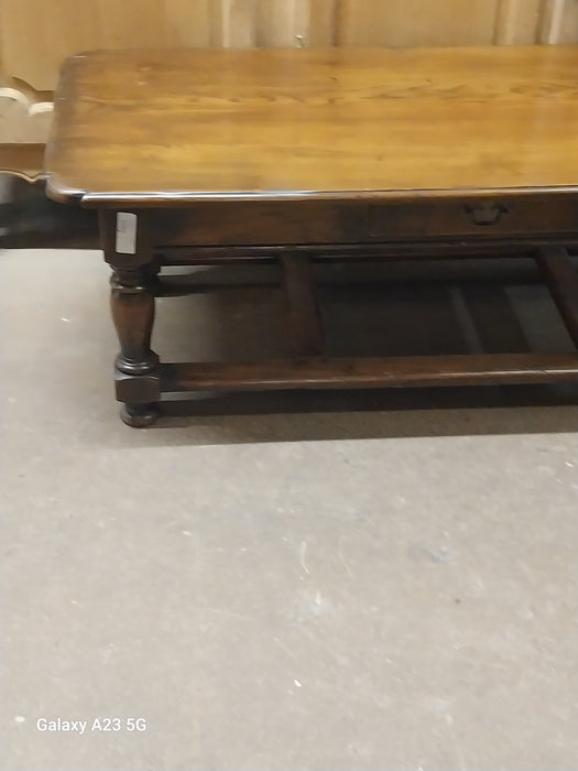 RUSTIC PEGGED OAK COFFEE TABLE