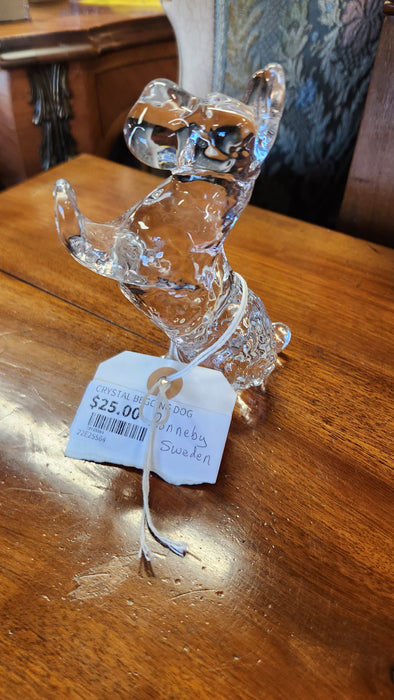 RONNEBY SWEDEN CRYSTAL BEGGING DOG