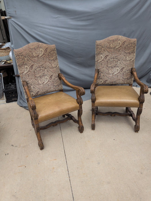 PAIR OF LOUIS XIV MUTTON BONE ARM CHAIRS - NOT OLD