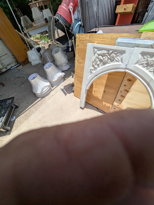 PAIR OF CARVED MARBLE 1/2 ARCH MANTLE PIECES