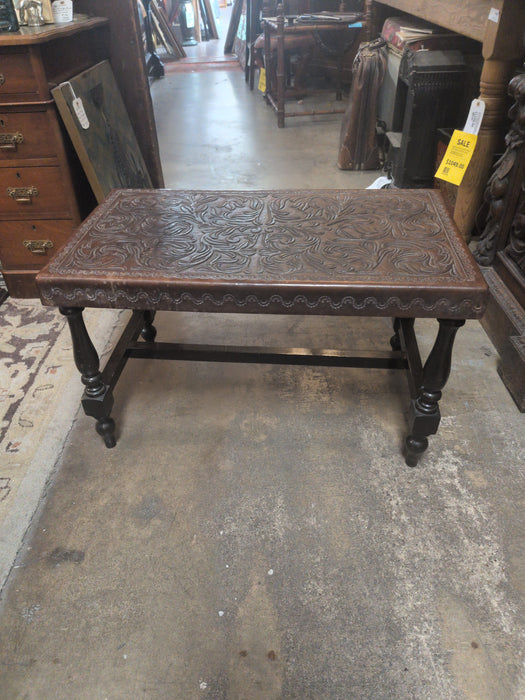 SMALL TOOLED LEATHER BENCH