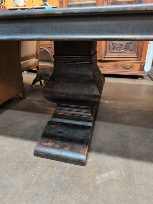 HUGE BLACK TRESTLE TABLE