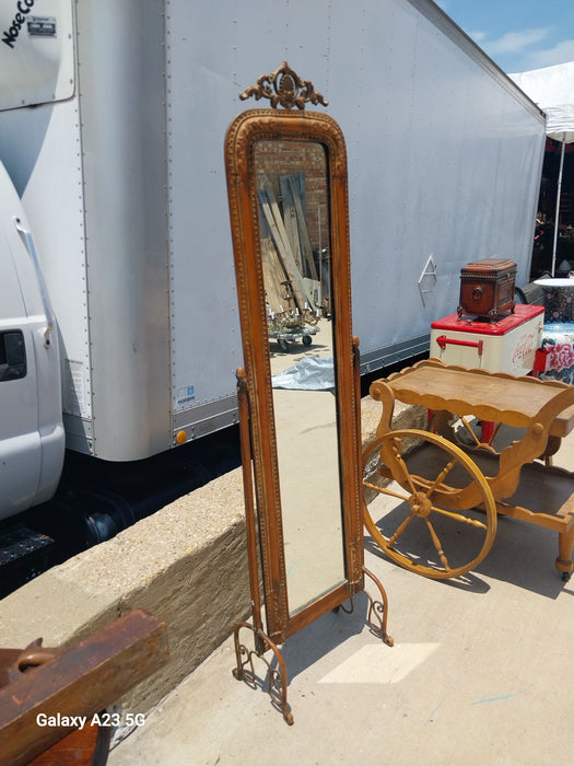 NARROW METAL CHEVAL MIRROR