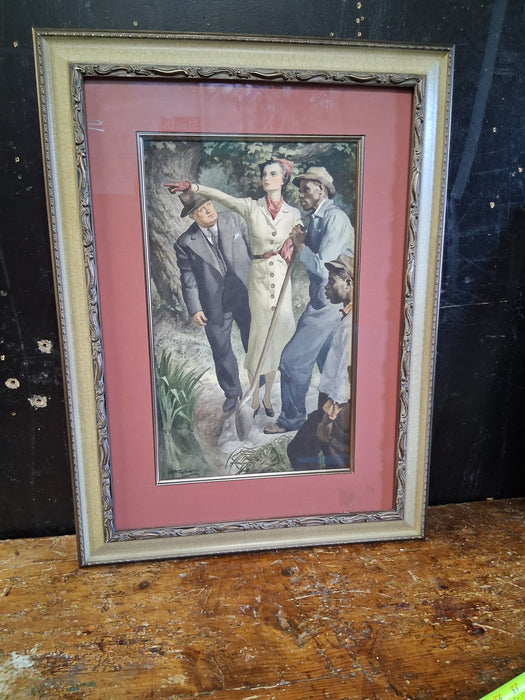 ORIGINAL SATURDAY EVENING POST WATERCOLOR ILLUSTRATION - E.F. WARDFRAMED