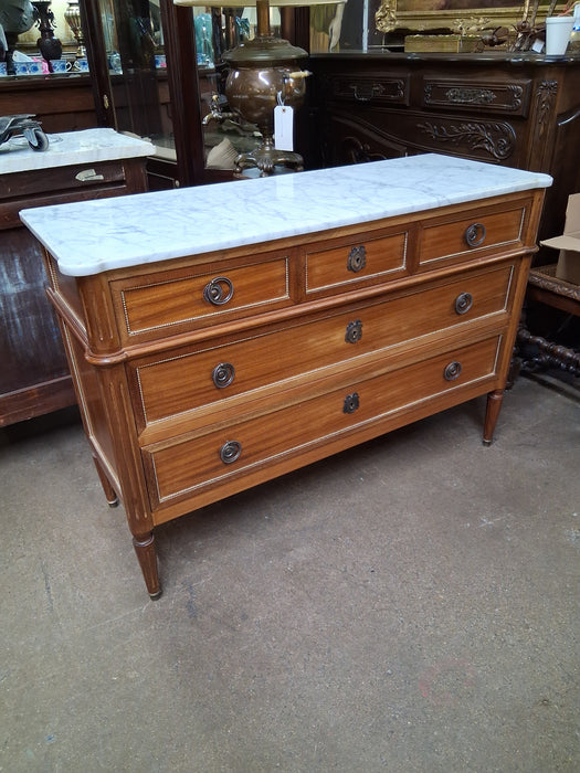 LOUIS XVI MARBLE TOP 3 DRAWER CHEST