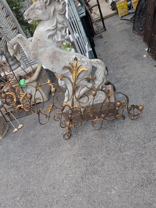 70'S FOLIATE GOLD TIN WALL CANDLEABRA