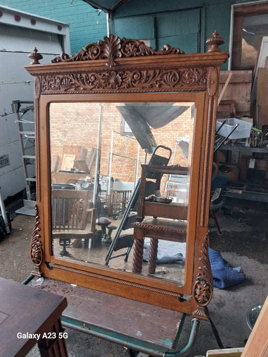 LARGE AMERICAN OAK DRESSER MIRROR