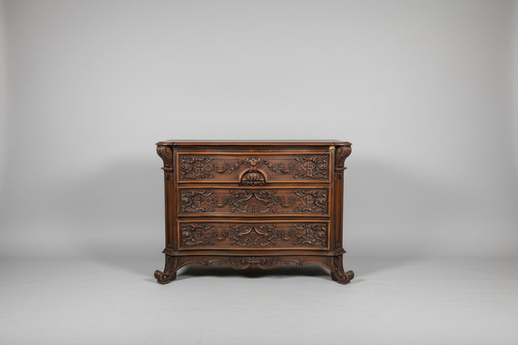 CANTED OAK CURULE FOOT CHEST