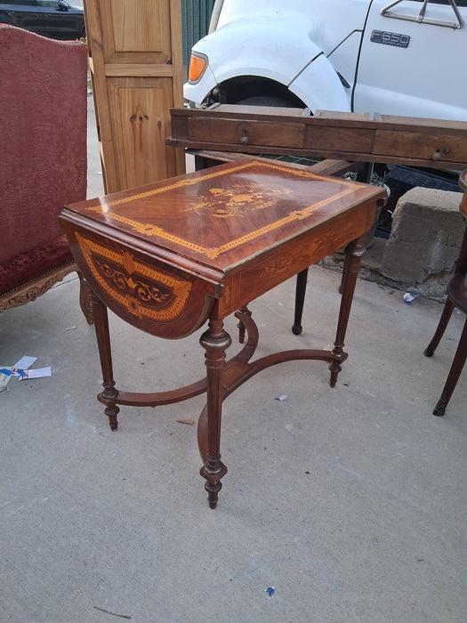 INLAID URN DROP LEAF TABLE