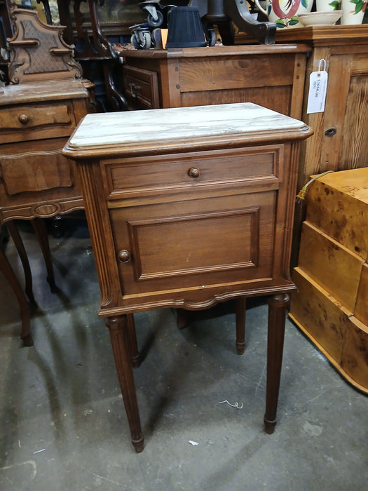 LOUIS XVI  MARBLE TOP MAHOGANY SIDE CABINET