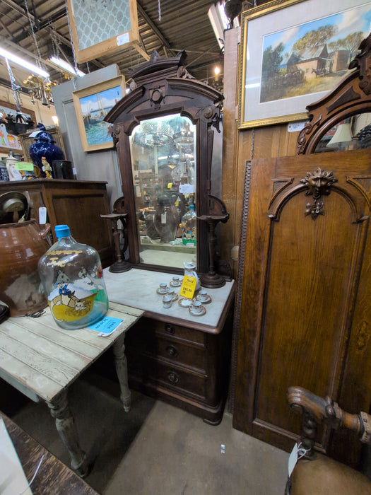 AMERICAN. MARBLE TOP DRESSER WITH MIRROR