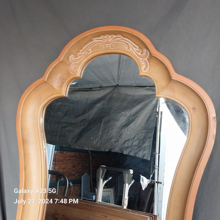 SHAPED WOOD FRAMED MIRROR