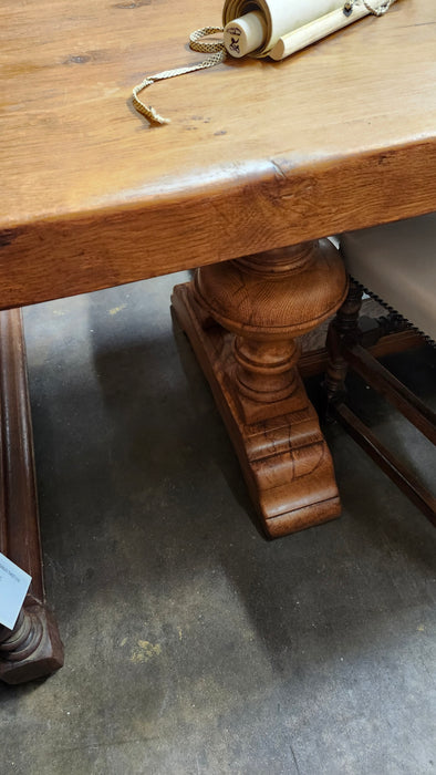 DOUBLE PEDESTALS OAK FARM TABLE