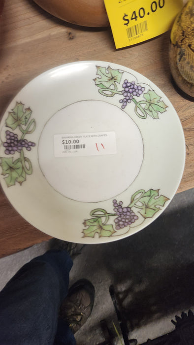 BAVARIAN GREEN PLATE WITH GRAPES