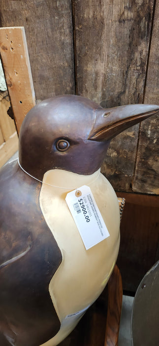 COPPER CONTEMPORARY PENGUIN SCULPURE SIGNED ROBERT KUO AS FOUND