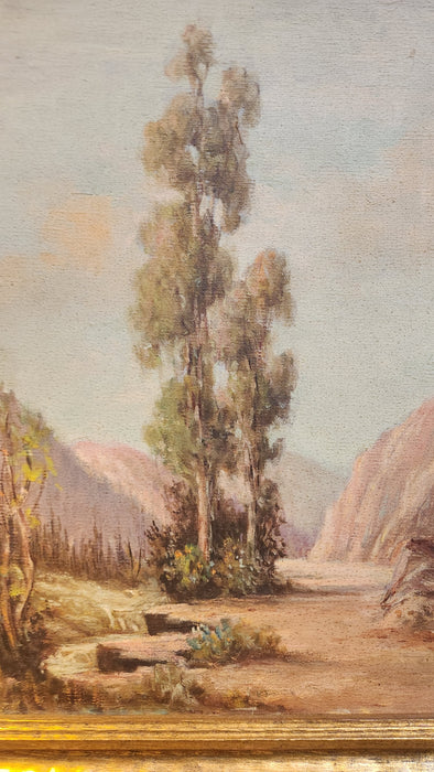 SMALL GILT FRAMED VERTCAL LANDSCAPE SIGNED HERBERT SARTELLE