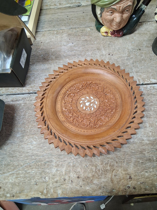 CARVED TEAK PLATE